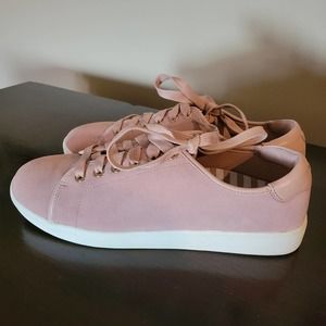Vionic Never Worn Brinley Pink Suede Leather Lace Up Sneakers Sz 7